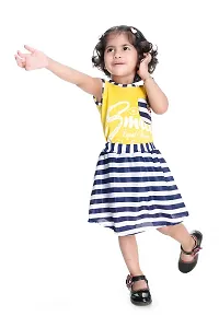 NEW GEN Baby Girls Sleevless Pure Cotton TOP with Skirt (Yellow;1-2 Years)-thumb1