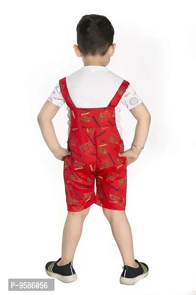 NEW GEN Baby Boys DUNGREE Set with Tshirt for 2-3 Years (Red)-thumb3