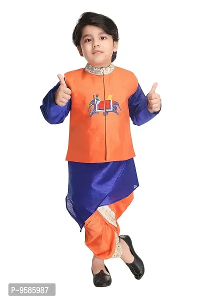 NEW GEN BOYS FULL SLEEVE JACKET KURTA WITH DHOTI FOR 4-5 YEARS BOYS