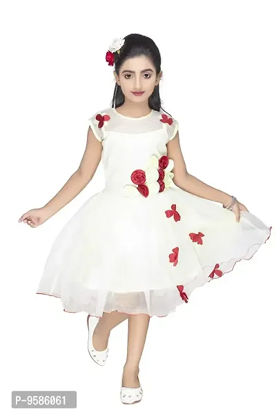 NEW GEN Baby Girls' Mini Dress (Off White::Cream_2-3 Years)