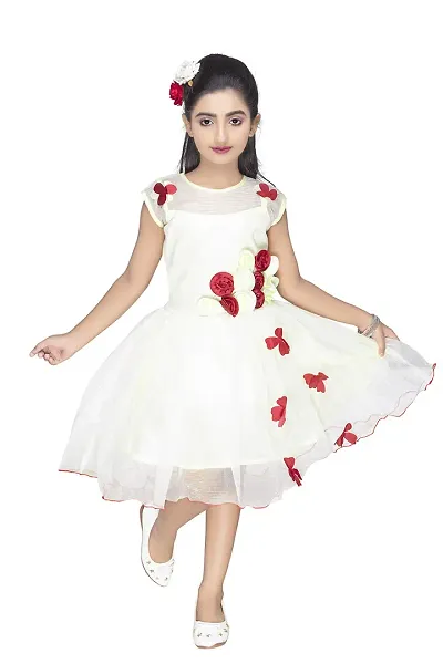 NEW GEN Baby Girls' Mini Dress (Off White::Cream_2-3 Years)