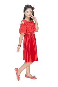 NEW GEN Girls' Knee Length Dress (GIRLS_113 1-2 YEARS_Red_1-2 Years)-thumb2