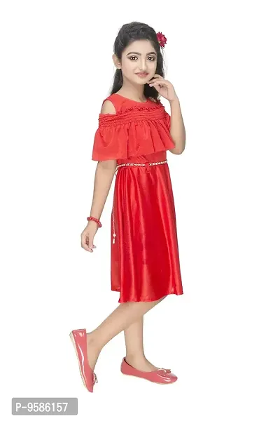 NEW GEN Girls' Knee Length Dress (GIRLS_113 1-2 YEARS_Red_1-2 Years)-thumb3