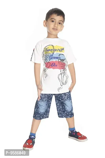 NEW GEN Superhero Batman Printed Half Sleeve T-Shirt and Shorts Half Pant Knicker Set for Toddler Baby Boys,(6-7 Years), Blue