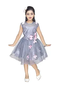 NEW GEN Baby Girls' Mini Dress (Silver_6-7 Years)-thumb2