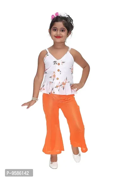 NEW GEN Baby Girls TOP with Palazzo Pant for 2-3,Orange-thumb0