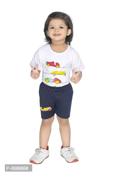 NEW GEN unisex t-shirt pant combo set(White Blue_3-4 Years)-thumb4