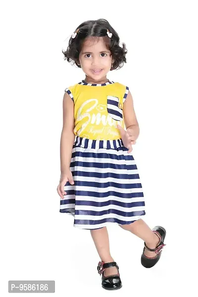 NEW GEN Baby Girls Sleevless Pure Cotton TOP with Skirt (Yellow;1-2 Years)-thumb0