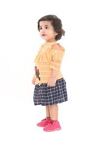 Classic Blended Printed Top With Skirt For Kids Girls-thumb1