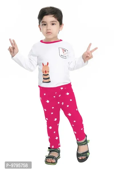 Pink Cotton Trouser And T Shirt Set