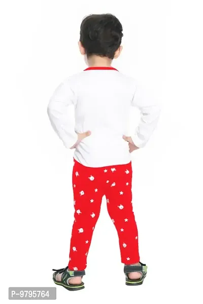 Red Cotton Trouser And T Shirt Set-thumb3