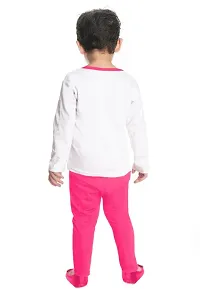 Pink Cotton Self Pattern T Shirts With Trousers-thumb2