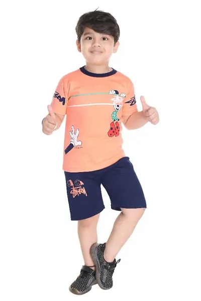 Stylish Fancy Hosiery T-Shirts With Shorts For Boys