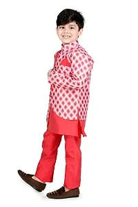 NEW GEN BOYS KURTA AND PAJAMA WITH EMBROIDERY AND PRINT WORK-thumb3