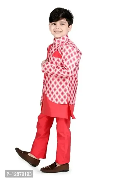 NEW GEN BOYS KURTA AND PAJAMA WITH EMBROIDERY AND PRINT WORK-thumb4