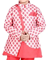 NEW GEN BOYS KURTA AND PAJAMA WITH EMBROIDERY AND PRINT WORK-thumb1