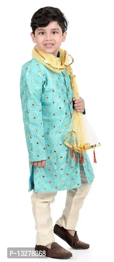 NEW GEN BOYS SERWANI EMBROIDERY AND MIROR WORK AND BEAUTIFUL DUPATTA SET-thumb4