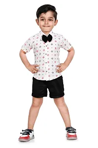 NEW GEN BOYS SHIRT,WAISTCOAT,HALF PANT,AND BOW TIE.-thumb3