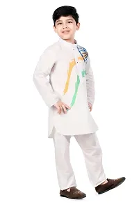 Boys National Flag Printed Cotton Kurta And Payjama-thumb1