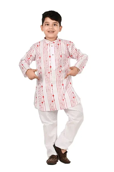 Boys Cotton Kurta Pyjama Set