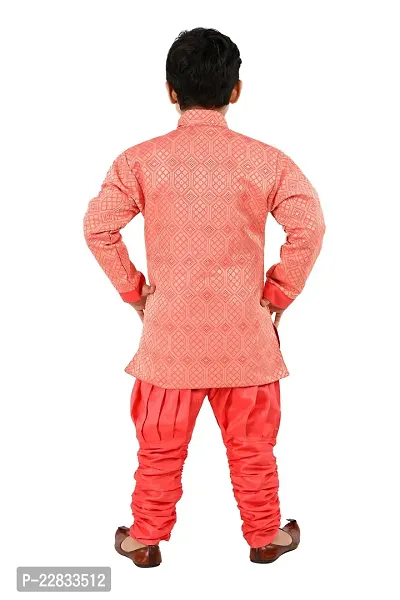 Classic Art Silk Embellished Sherwani Set for Kids Boys-thumb2