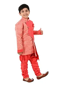 Classic Art Silk Embellished Sherwani Set for Kids Boys-thumb2