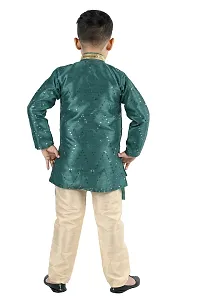 Classic Art Silk Embellished Sherwani Set for Kids Boys-thumb2