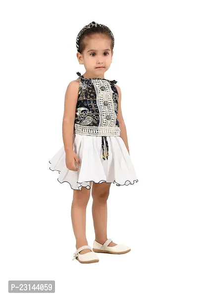 Classic Silk Embroidered Top and Skirt for Kids Girls-thumb4