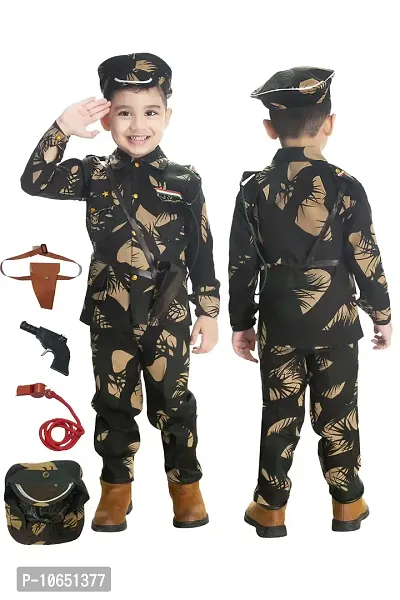 Boys Printed Army Or Bsf Costume-thumb0