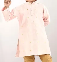 Classic Dupion Silk Printed Kurta Sets for Kids Boys-thumb2