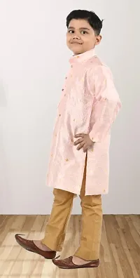 Classic Dupion Silk Printed Kurta Sets for Kids Boys-thumb3