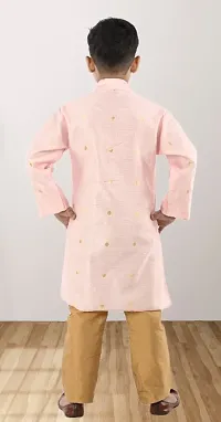 Classic Dupion Silk Printed Kurta Sets for Kids Boys-thumb1