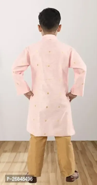 Classic Dupion Silk Printed Kurta Sets for Kids Boys-thumb2