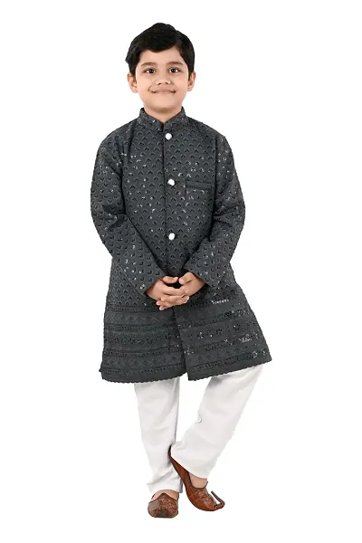 Trendy Cotton Sherwanis For Kids