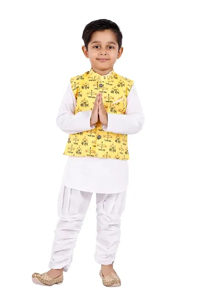 Stylish Kurta Pyjama with Jacket Set for Kids