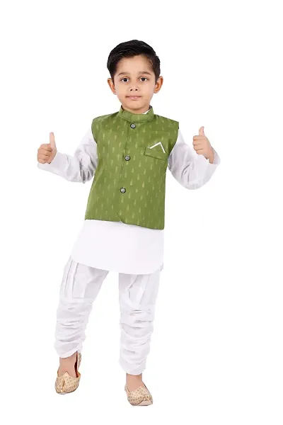 Stylish Kurta Pyjama with Jacket Set for Kids