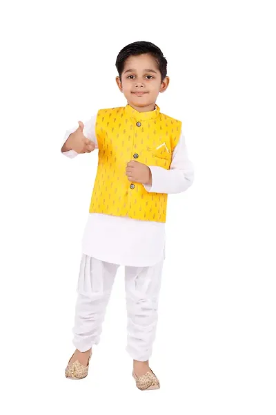 Stylish Kurta Pyjama with Jacket Set for Kids