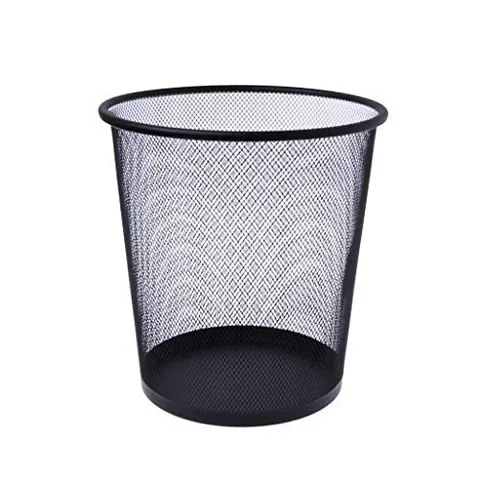 MALARKEY Recycling Dustbins - Pack of 1 Metal Mesh Dustbins waster Basket for Home, Office (Black, Small)