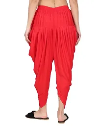 DELHIITE Red Color Solid Rayon Fabric Regular Dhoti Pants for Women (Free Size)-thumb1