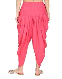 DELHIITE Pink Color Solid Rayon Fabric Regular Dhoti Pants for Women (Free Size)-thumb1