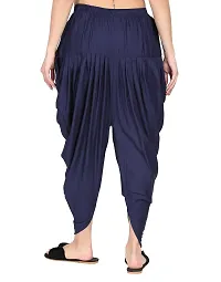 DELHIITE Dark Blue Color Solid Rayon Fabric Regular Dhoti Pants for Women (Free Size)-thumb1