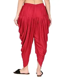 DELHIITE Maroon Color Solid Rayon Fabric Regular Dhoti Pants for Women (Free Size)-thumb1