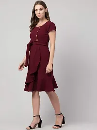 Vogue Tantra Women's Tie Up Midi Dress Wine-thumb1