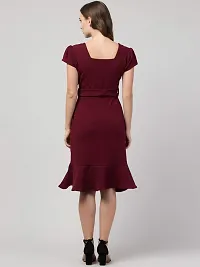 Vogue Tantra Women's Tie Up Midi Dress Wine-thumb3