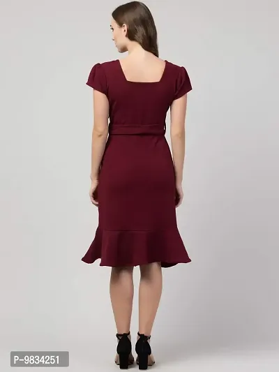 Vogue Tantra Women's Tie Up Midi Dress Wine-thumb4