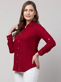 Vogue Tantra Women's Casual Formal Shirt Maroon-thumb1