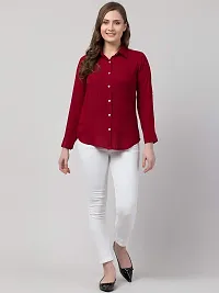 Vogue Tantra Women's Casual Formal Shirt Maroon-thumb4