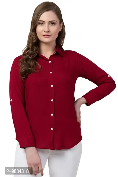 Vogue Tantra Women's Casual Formal Shirt Maroon-thumb0