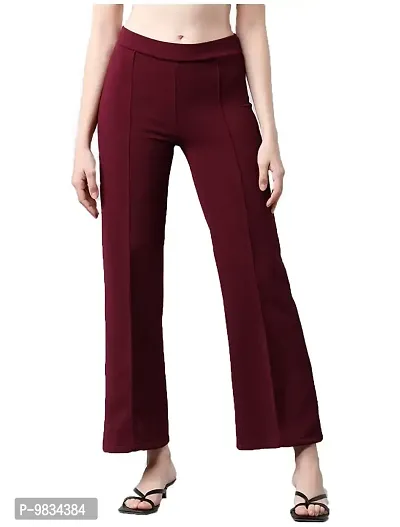 Vogue Tantra Cotton Blend Bootcut Parallel Trouser Pants for Women Regular Fit, Bellbottom Straight Pants for Womens