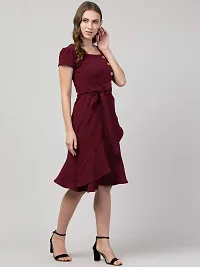 Vogue Tantra Women's Tie Up Midi Dress Wine-thumb2